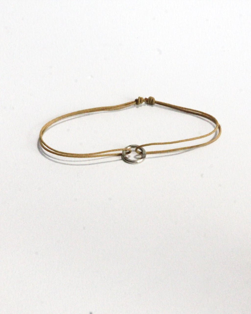 Bracelet cordon réglable et bulle argent - 9 Pensées