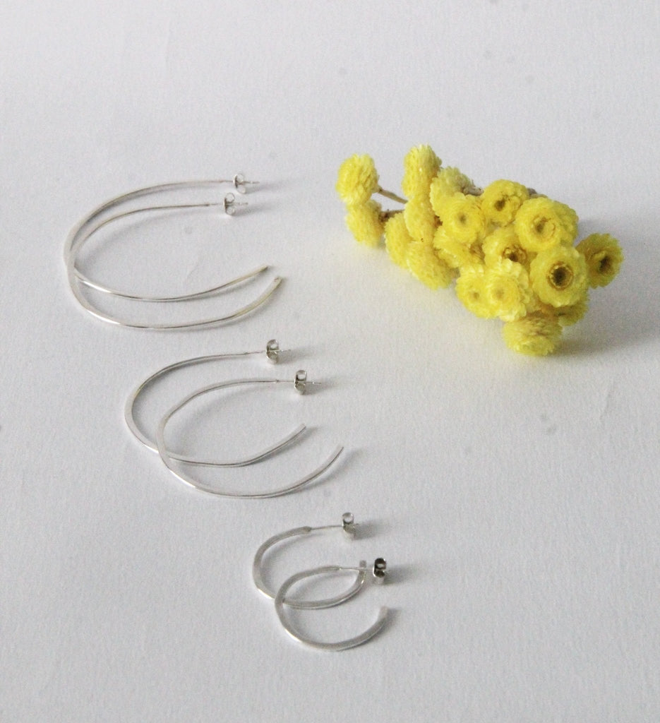 Créoles argent Téthys - 9 Pensées