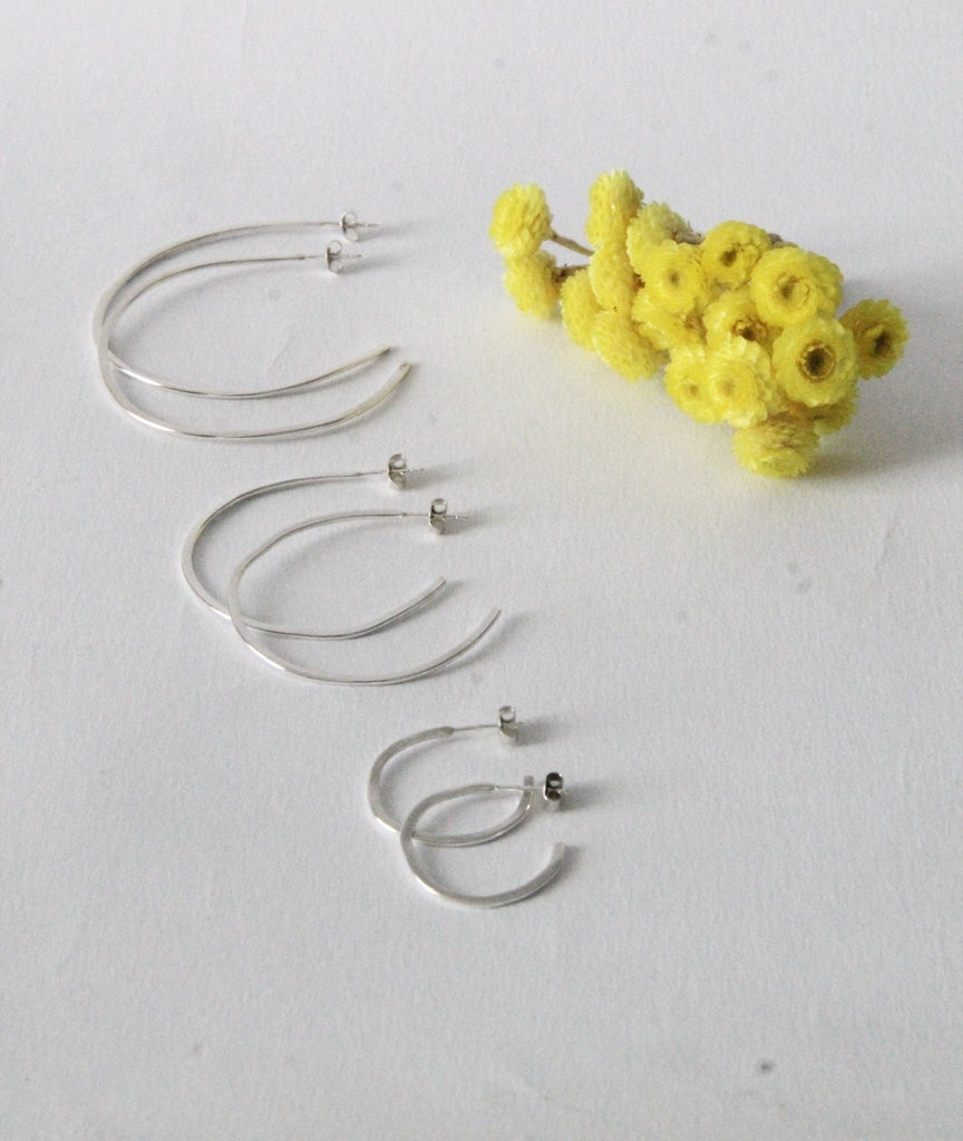 Créoles argent petites Téthys - 9 Pensées