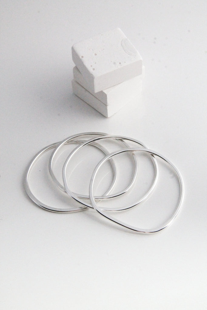 Bracelet massif argent Athi XL - 9 Pensées