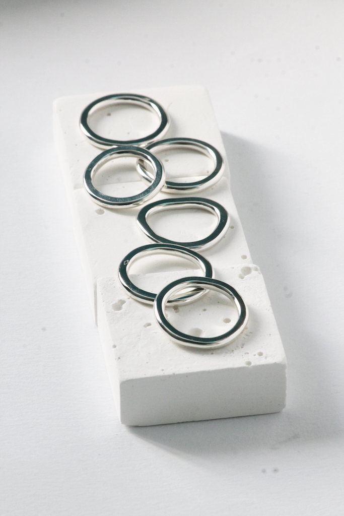 Bagues argent 925 irrégulières Ino XL 9 Pensees fabrication artisanale
