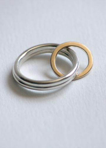 Bague double Tiamat argent 925 et bulle or 9 carats 9 Pensees bijoux artisanaux fabriques en France argent massif (copie)
