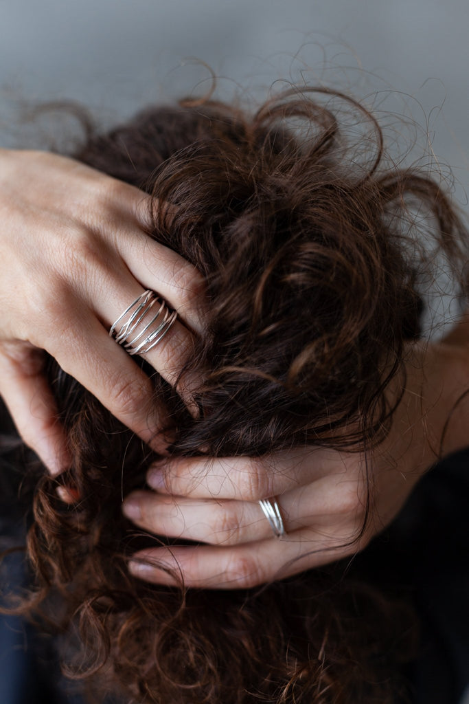 Bague argent femme multiple Moana - 9 Pensées