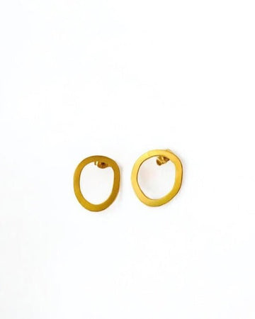 Boucles d'oreilles argent dorées à l'or fin Nabia - 9 Pensées