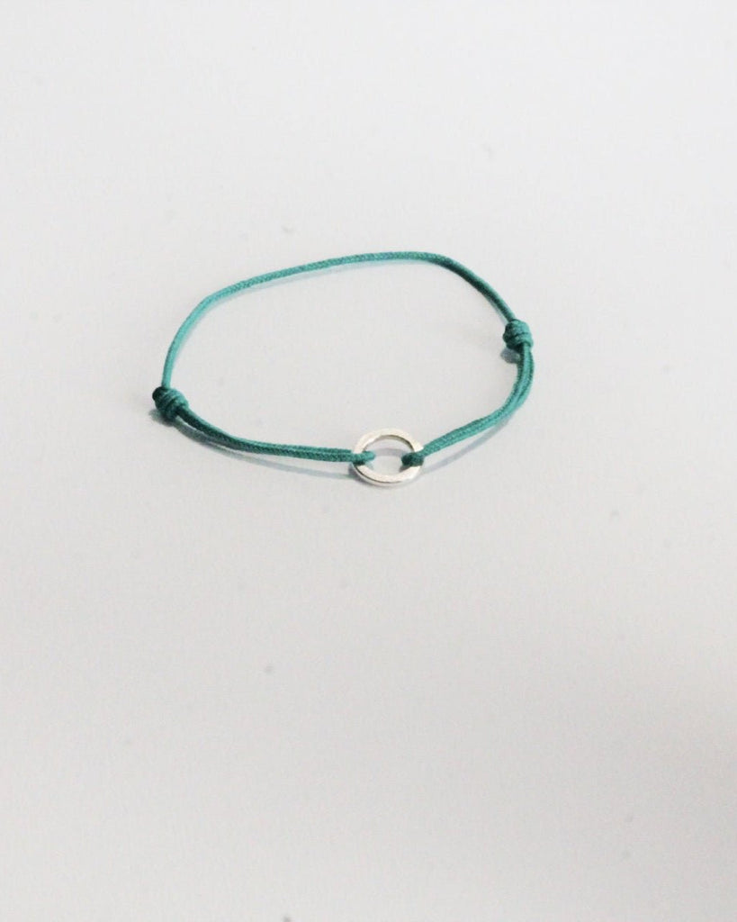 Bracelet cordon réglable et bulle argent - 9 Pensées