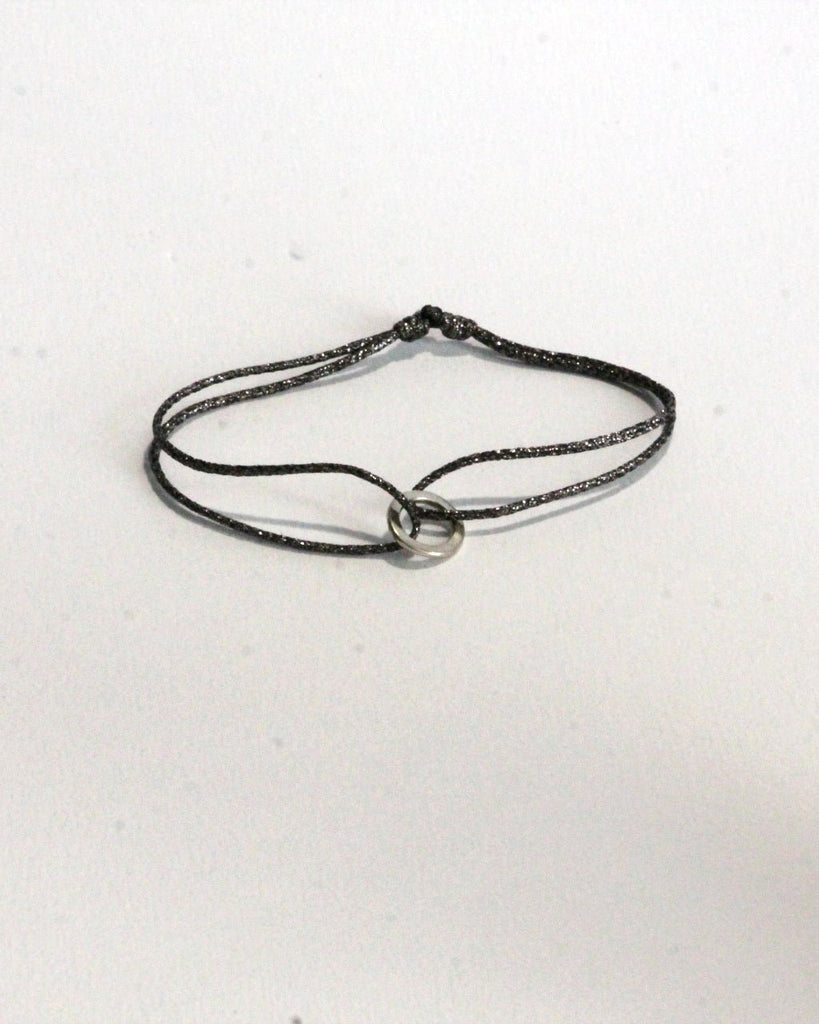 Bracelet cordon réglable et bulle argent - 9 Pensées