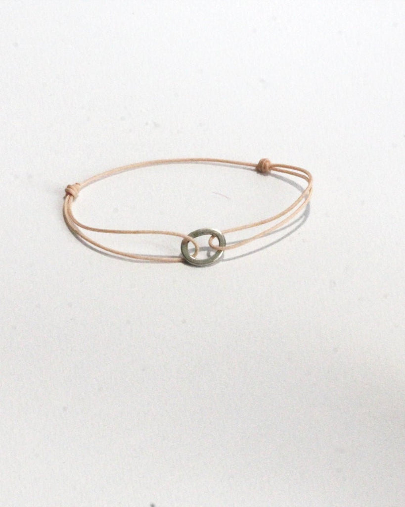 Bracelet cordon réglable et bulle argent - 9 Pensées