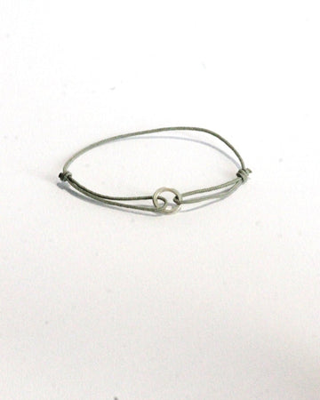 Bracelet cordon réglable et bulle argent - 9 Pensées