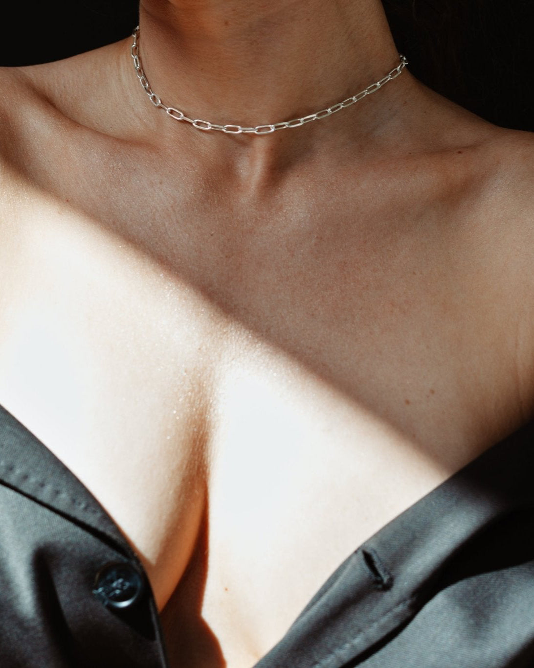 Collier ras de cou en or avec chaîne serpent, plaqué or Collier ras de cou en or avec chaîne serpent, plaqué or