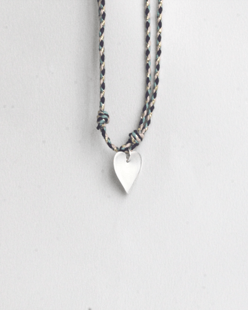 Collier cordon réglable avec pendentif coeur/ plaque martelée ou à personnaliser - 9 Pensées