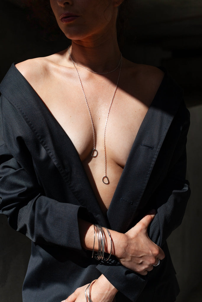 Sautoir femme collier lasso Shango argent 925 (nouvelle version) - 9 Pensées