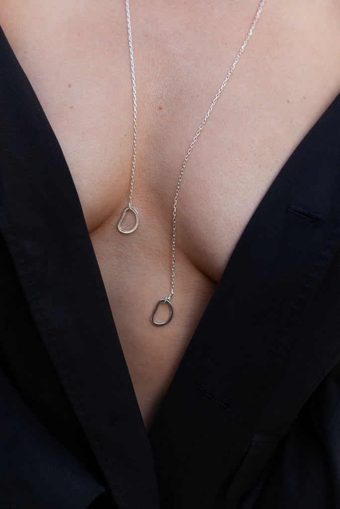 Sautoir femme collier lasso Shango argent 925 (nouvelle version) - 9 Pensées