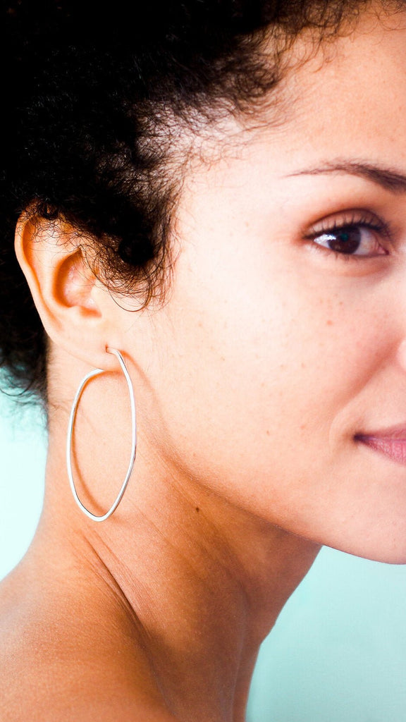 Créoles argent Téthys - 9 Pensées